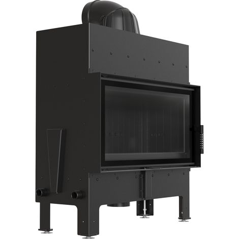 Kamin KRATKI FLOKI L 12kW Ø200 EKO Schwarz Einbauset mit Schließung (1/5)