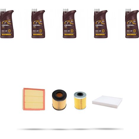 Kit tagliando 4 FILTRI e 5L OLIO compatibile con Opel Meriva A 1.7 DTI 55kw Dal 2003 al 2010 (1/5)