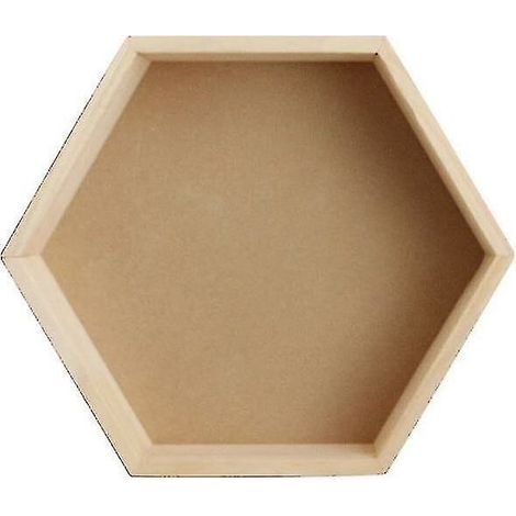 Étagère murale en bois massif présentoir étagère hexagonale en nid d'abeille-14824 cm-