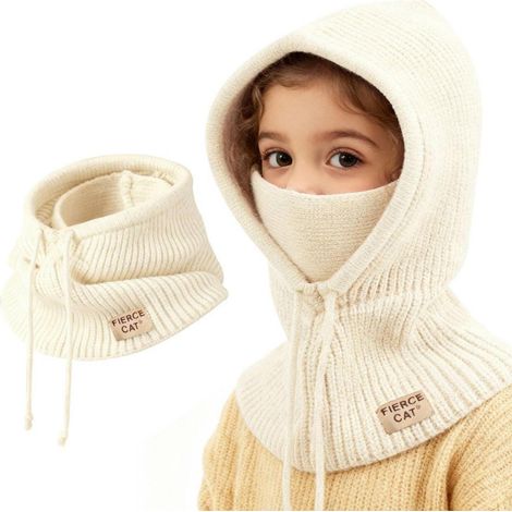 Kinder Sturmhaube Winter warm winddicht Strickmütze mit Halswärmer für Jungen & Mädchen (1/5)