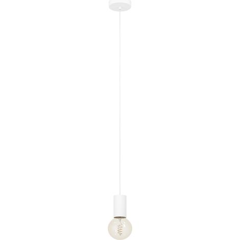 Lampadario A Sospensione Contemporaneo Pozueta 1 Acciaio Bianco 1 Luce E27