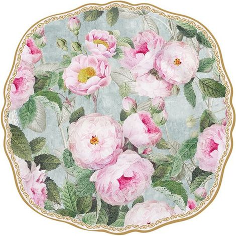 Plato festoneado de 20 cm - Rosas en flor - Easy Life