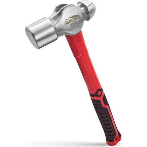 Marteau de Forgeron à Panne Ronde 2LB Acier Carbone Forgé Tête à panne ronde en acier au carbone, manche 33 cm antidérapant. Pour le travail du métal et la réparation de charpente. (1/5)