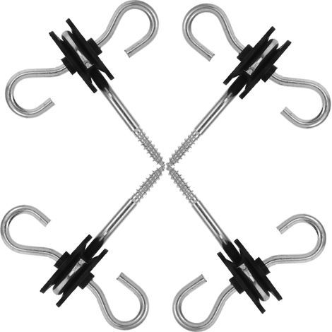 4pièces Poignées De Clôture Électrique à Vis Isolateurs Résistants Aux Intempéries Accessoires Pour Installation Ferme Connecteurs Réutilisables Avec Double Crochet Montage Sécuris (1/5)