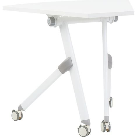 Escritorio moderno plegable con ruedas mesa móvil portátil 90 x 64 cm estructura metálica blanco Bendi (1/5)