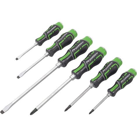 Sealey Hammer-Thru Screwdriver Set Hi-Vis Green 6pc AK4940HV (1/5)