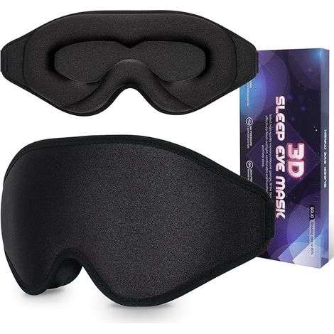 Antifaz opaco innovador, unisex, ideal para dormir, meditar y viajar (negro). (1/5)