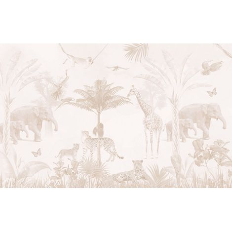 Papier peint panoramique - Animaux de la Jungle - 195 cm x 121 cm (1/2)