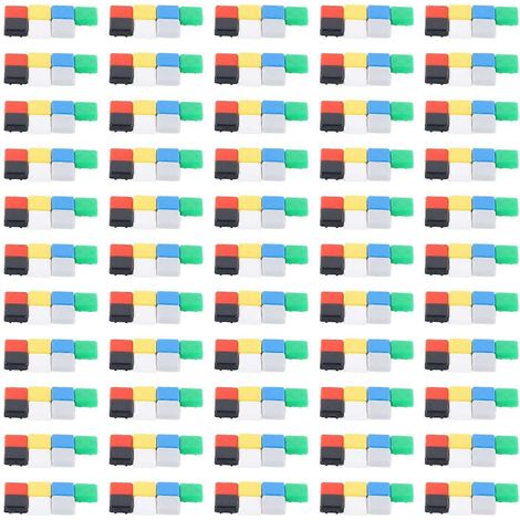 350 capuchons de bouton-poussoir, industriels, momentanés, tactiques, de contrôle, carrés, droits, 7 couleurs, A14