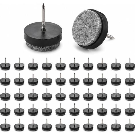 50 Pièces Patins en Feutre pour Meubles, Patins en Feutre À Clouer pour Pieds de Meubles Ø22 mm, Patin Antidérapant Protections avec Clous Inox, Réduction Du Bruit Chaises Tables Bois et Sols Fragiles (1/5)