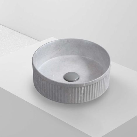 Lavabo à poser CORINTO CILIN céramique 37,5x13x37,5 cm gris pietra (1/5)