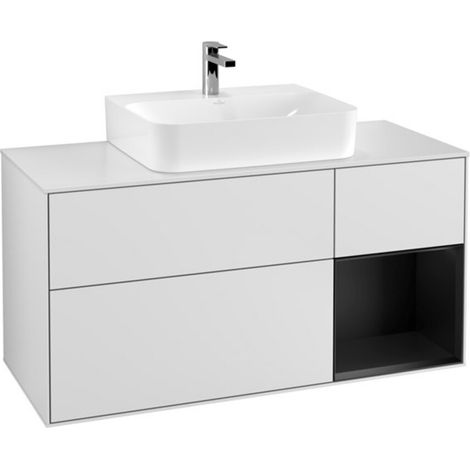 V&B Waschtischunterschrank Wandbeleuchtung Finion 120cm, Pl w m, Rg r bla m Lac, wh. m Lac (1/2)