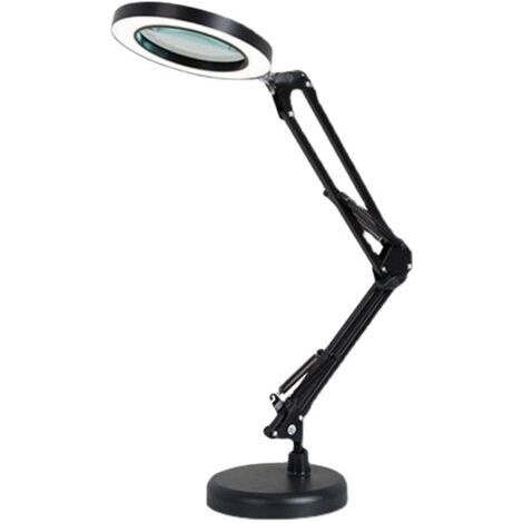 5X LED Magnifying Lamp, Desk Magnifying Lamp with Adjustable Rotating Arm, Glass Lens, for Maintenance, Crafts, Reading, Sewing, Black (1/4)