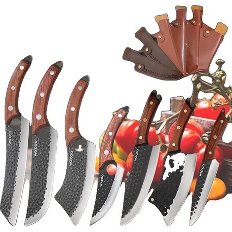 Picadora de verduras, acero inoxidable, utensilio de cocina multifuncional, 7 piezas (1/2)