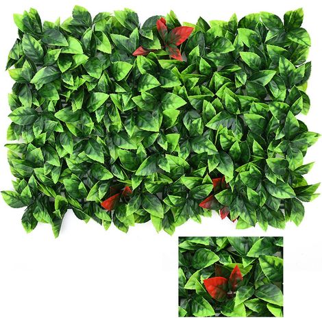 Mur Végétal Artificiel - Herbe Verte Synthétique en PE avec Dos en Maille - Pour Décoration Intérieure Extérieure, Arrière-plan Événementiel, Clôture ou Écran de Confidentialité - 40 x 60 cm (1/4)