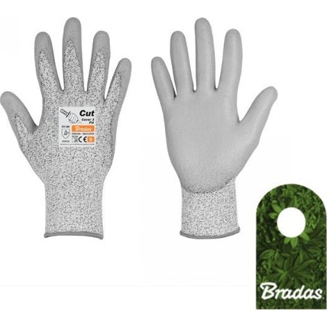 Gants anti-coupures, taille 10, protection anti-coupures 3, Bradas RWCC3PU10 (1/2)