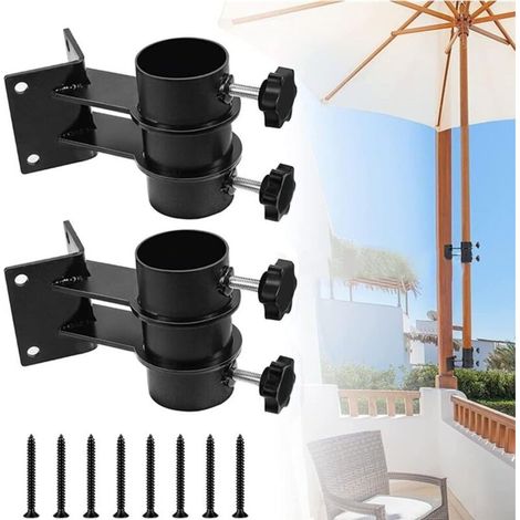 Set of 2 patio umbrella bases, sturdy base supports for patio umbrellas, patio railings (1/3)