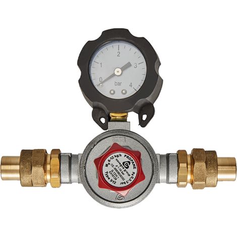 Mano-détendeur haute pression Propane avec manomètre 8kg/h - 0,5 à 3b - à souder 12 - Favex
