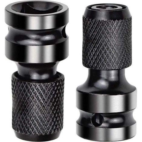 2 Pièces Adaptateurs de Douille 1/2" Carré à 1/4" Adaptateur Impact Cle a Choc Convertisseur de Libération Rapide pour Clé à Cliquet Impact et Porte-embout de Tournevis (1/4)