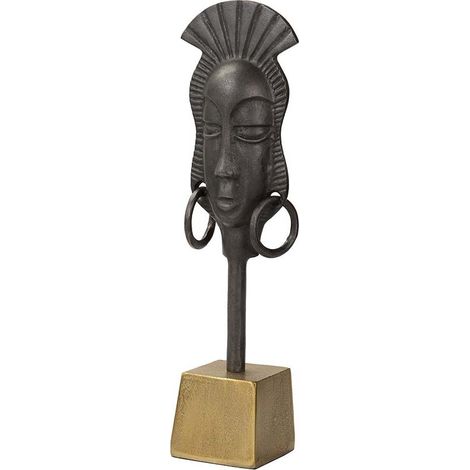 Figur Gesicht Aluminium Schwarz/Gold 14X10X50 Cm (1/5)