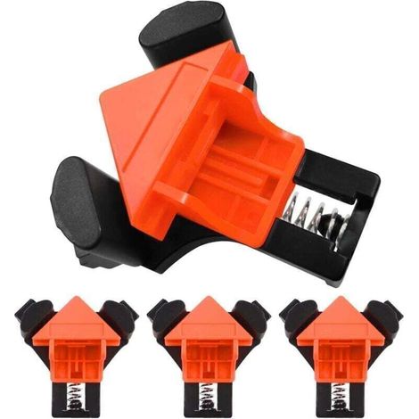 Presses d'angles Menuiserie, 90 ° Serre Joint Angle,Pinces à Angle,Clip de Cadre Fixateur à Angle Droit pour le Travail du Bois (4 Pièces)..
