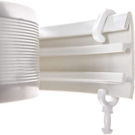 Meter langes PVC-Biegeschienen-Set für Erkerfenster und Balkone, flexible U-förmige Schiene inklusive Rollenhalterungen und Zubehör. (1/5)