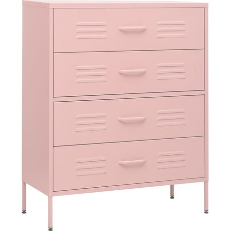 Maison Exclusive - Cassettiera Rosa 80x35x101,5 cm in Acciaio