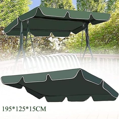 Toit de balancelle - Jardin - Vert - Tissu Oxford - 195x125x15CM - Imperméable (1/4)