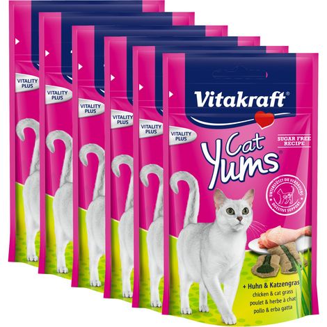 Vitakraft Katzensnack Cat Yums, Huhn & Katzengras - 9 x 40g (1/2)