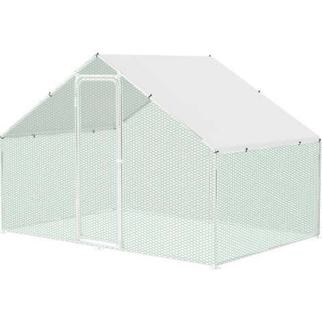 Randaco Recinto gallinero con parque vallado de 3 x 2 x 2 m con cerradura de seguridad y tela PE impermeable