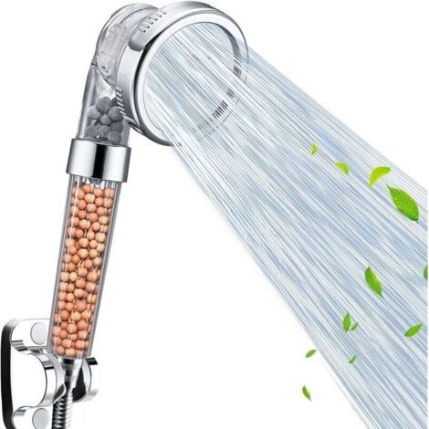 Pomme de douche, filtration ionique filtration haute pression économise à 3 modes de mode Spray pommes de douche à main pour la peau et les cheveux secs