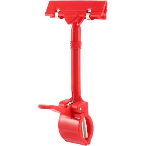 Présentoir à étiquettes de prix pour panneaux de vente au détail, avec pince rouge (1/4)