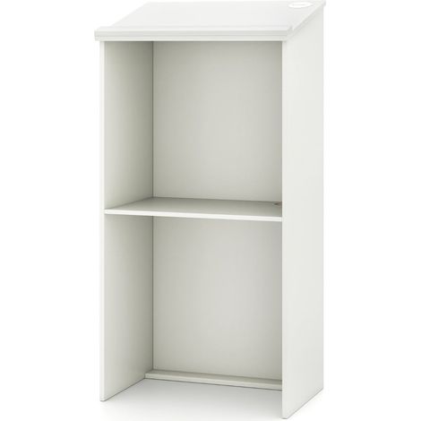 Pupitre avec étagère de rangement 58 x 40 x 117 cm pour discours confortables en moderne blanc