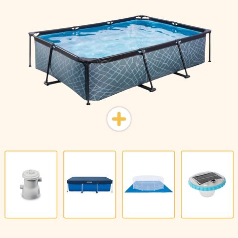 Exit-toys Piscine Exit Rectangulaire - Effet Pierre - 300x200x65 cm - 5-pièces  S248 (1/5)