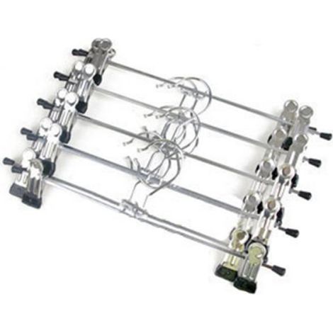 Cintre Métallique - Acier Inoxydable - Pince Réglable Avec Revêtement PVC - 30 Pièces (1/3)