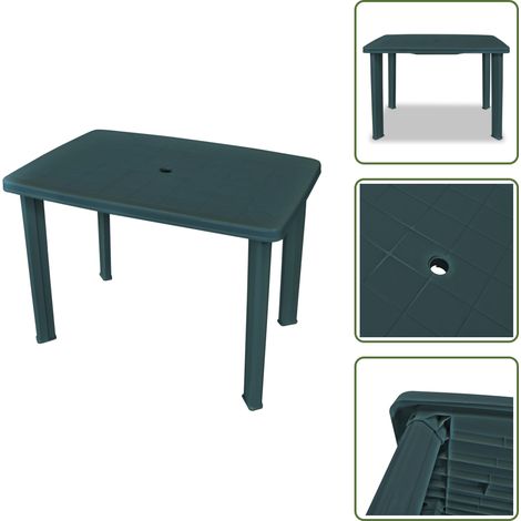 Table de jardin Vert 101 x 68 x 72 cm Plastique - Table De Jardin - Table Extérieure - Mobilier De Jardin - Table Verte - Table En Plastique (1/5)