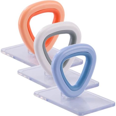 Elevador de tapa de inodoro, Accesorios de baño, 3 piezas, Elevador de tapa de inodoro, Asa de asiento de inodoro, Blanco + azul + naranja (1/5)