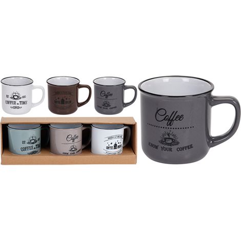EXCELLENT tazas mug loza cafe 330 ml , Tazas mug de esmalte. -Set de 3 piezas. -Material cerámicaCapacidad: 33 clMedidas: 12 x 9 x 8,5 cm.