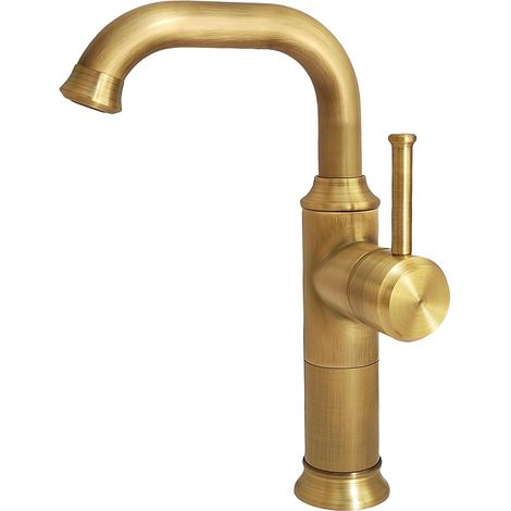 Retro Antique Brass 360° Swivel Top Basin Faucet (1/5)