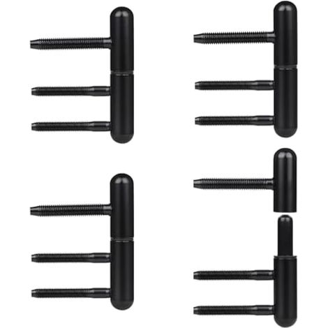 4 x Paumelles Gond Porte Bois Amovibles Silencieuses, Noir (1/5)