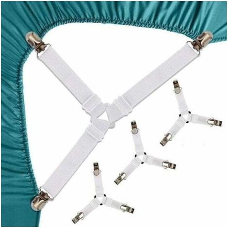 Sangles Pour Draps De Lit - Triangle Réglable 20 À 50 Cm - Pour Matelas Élastique Futon Gonflable Et Housses - 4 Pièces (1/4)