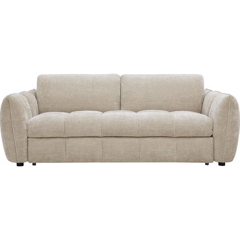 Divano letto design 3 posti in tessuto effetto velluto testurizzato tortora WONDER (1/5)