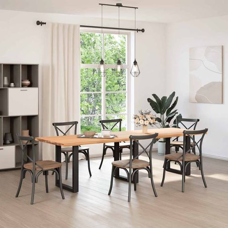 Maison Exclusive - Esstischbeine U-Form 3 Stk. Schwarz 70x(72-73)