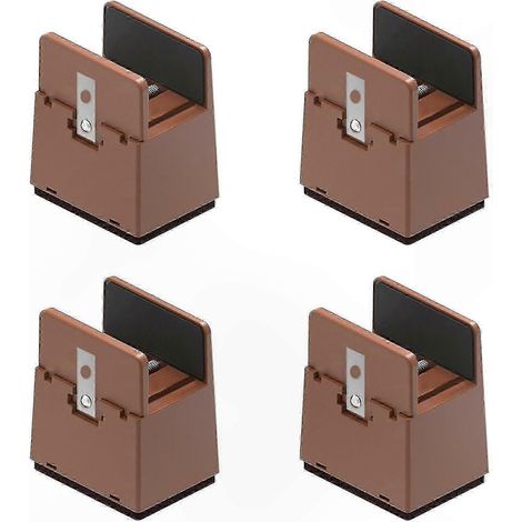 Rehausseur de pied de lit réglable robuste 5/10 cm, convient aux pieds de meubles et aux rehausseurs de table, 5 cm marron. (1/5)
