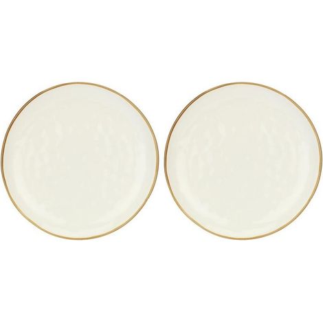 Set of 2 Concerto Avorio Round Platters - Ivory, 32 cm