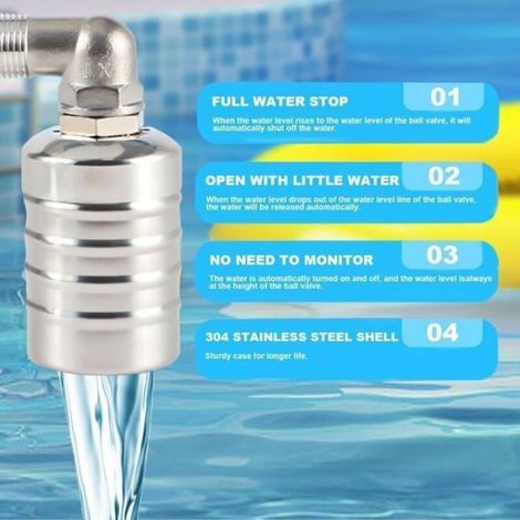 Vanne flotteur entirement automatique en acier inoxydable 304, rgulateur de niveau d'eau automatiqu Femeo (1/5)