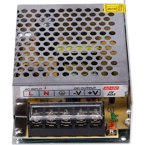 Alimentatore switching universale regolato Hyuduo DC 12V 5A, struttura in metallo con protezione da sovraccarico, uscita di tensione stabile per elettrodomestici.