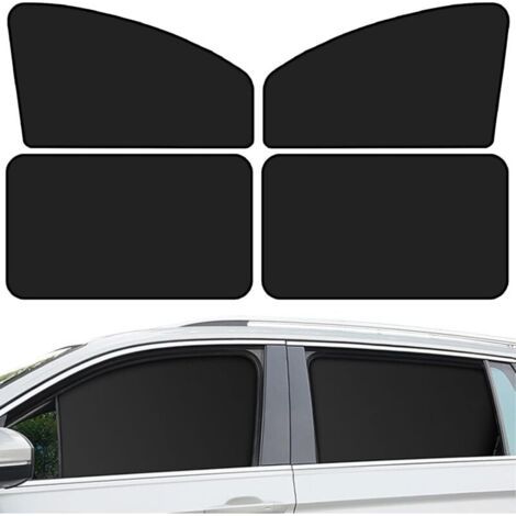 Pare-soleil pour vitres de voiture, protection UV, pare-soleil intégral pour siège auto, camping, accessoires intérieurs universels, double face, noir (4 pièces) (1/4)