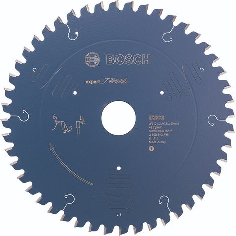 BOSCH DISCO SIERRA EXPERT MADERA Diámetro disco x eje (mm) 210x30 Número de dientes 48
