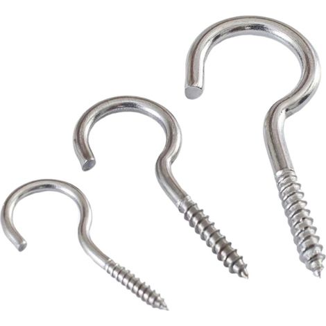 30pcs Vis à il Petit, Crochets à Vis Boulons à il, Piton à Visser Anneau En Acier Inoxydable Vis Mouton Oeil Rond Auto Taraudeuse Anneau à Bague avec vis à tête ronde Crochet, 10 pour M3 / M4 / M5 (1/4)